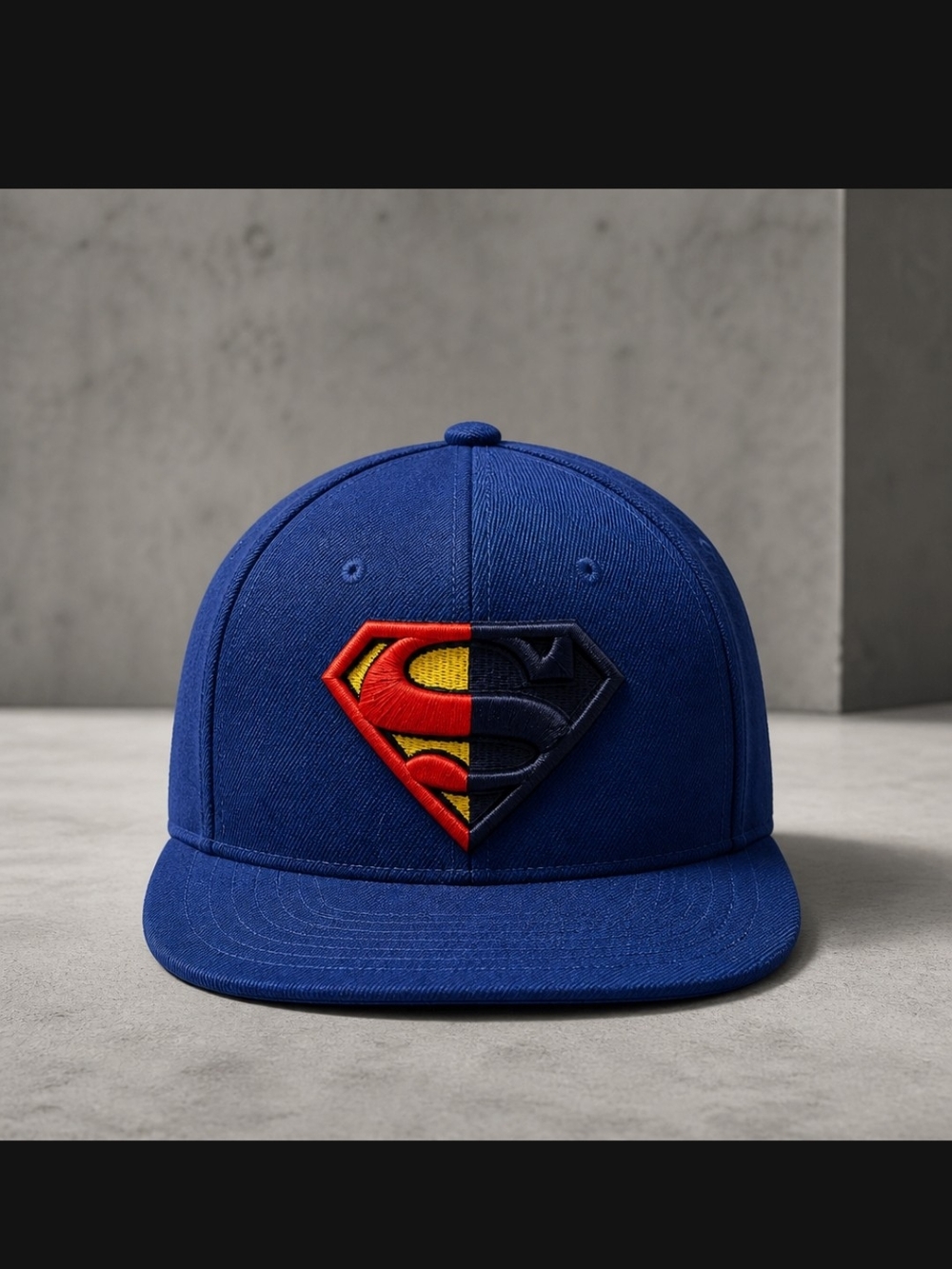 Blue Superman Emblem Snapback Hat